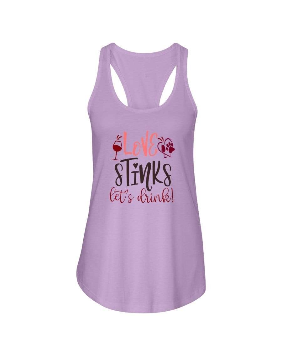 Shirts Lilac / XS Winey Bitches Co "Love Stinks Let's Drink" Ladies Racerback Tank Top* WineyBitchesCo