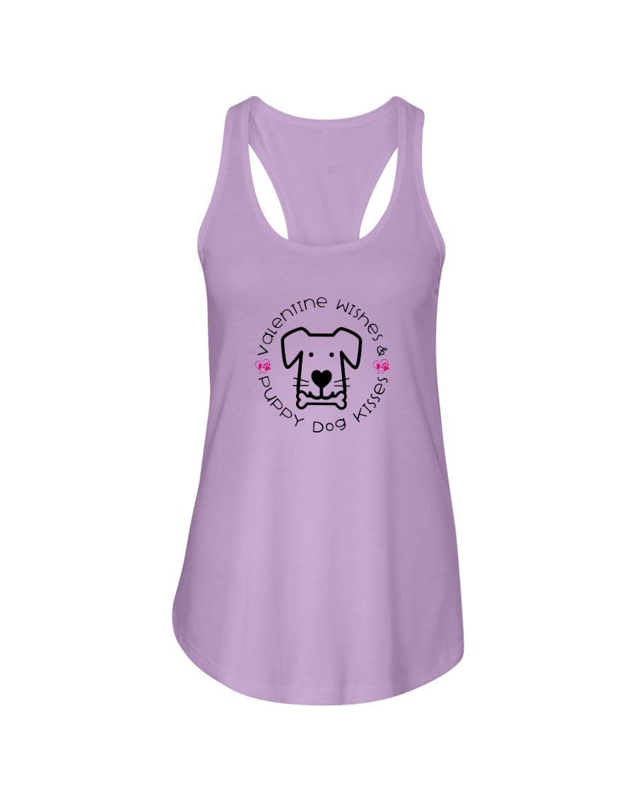 Shirts Lilac / XS Winey Bitches Co "Valentine Wishes And Puppy Dog Kisses" (Dog) Ladies Racerback Tank Top* WineyBitchesCo