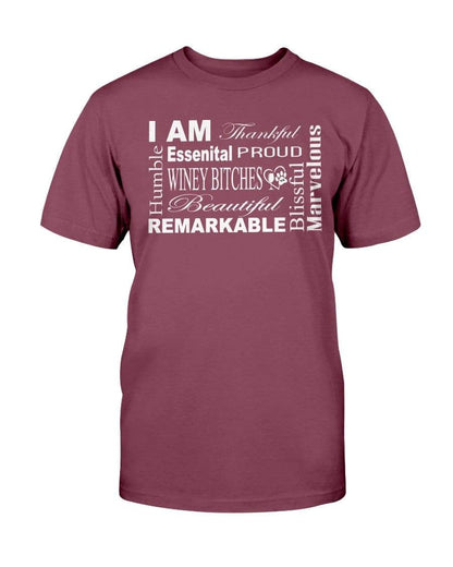 Shirts Maroon / S Winey Bitches Co "I Am Essential" White Letters-Ultra Cotton T-Shirt WineyBitchesCo
