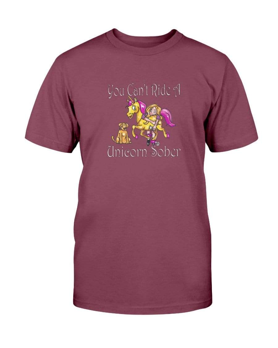 Shirts Maroon / S Winey Bitches Co "You Can't Ride A Unicorn Sober" Ultra Cotton T-Shirt WineyBitchesCo