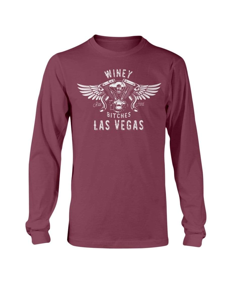 Shirts Maroon / S Winey Bitches "Ride Hard Las Vegas" Long Sleeve T-Shirt WineyBitchesCo