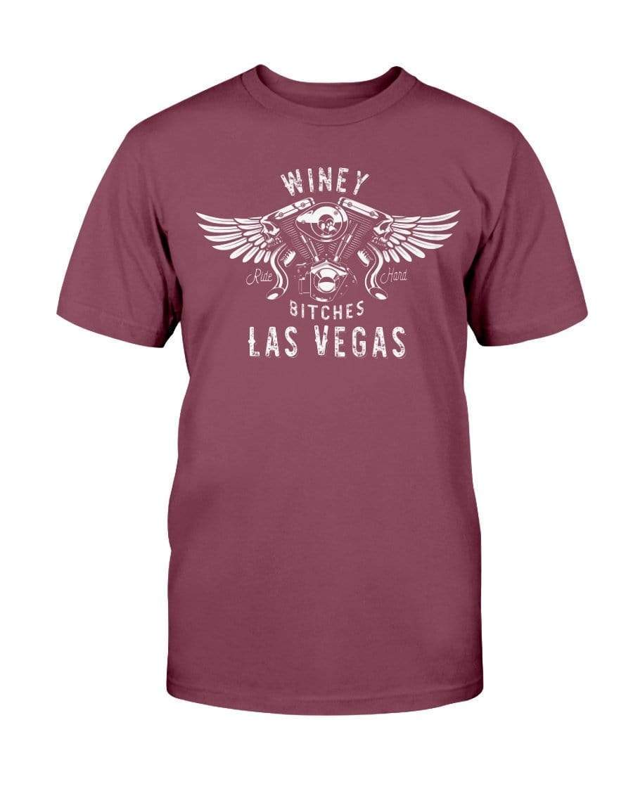 Shirts Maroon / S Winey Bitches "Ride Hard Las Vegas" Ultra Cotton T-Shirt-Wht Lettering WineyBitchesCo