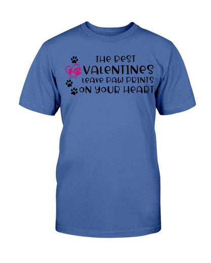 Shirts Metro Blue / S Winey Bitches Co "The Best Valentines Leave Paw Prints On Your Heart" Ultra Cotton T-Shirt WineyBitchesCo