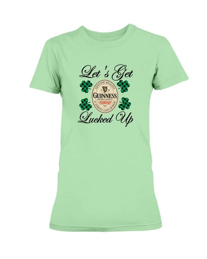 Shirts Mint Green / S Winey Bitches Co "Let's Get Lucked Up" Guinness Ladies Missy T-Shirt WineyBitchesCo