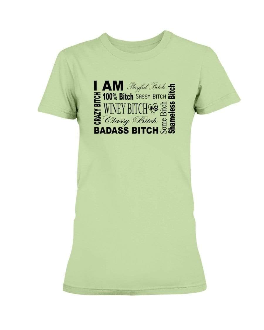 Shirts Mint Green / XS Winey Bitches Co "I Am Bitch"-Black Letters- Ultra Ladies T-Shirt WineyBitchesCo