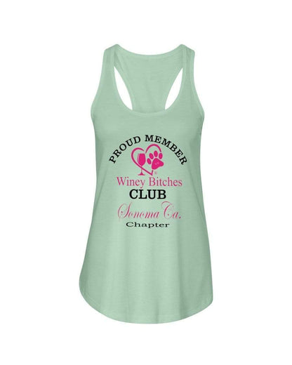 Shirts Mint / XS Winey Bitches Club- Proud Member- Sonoma Ca Chapter - Ladies Racerback Tank WineyBitchesCo