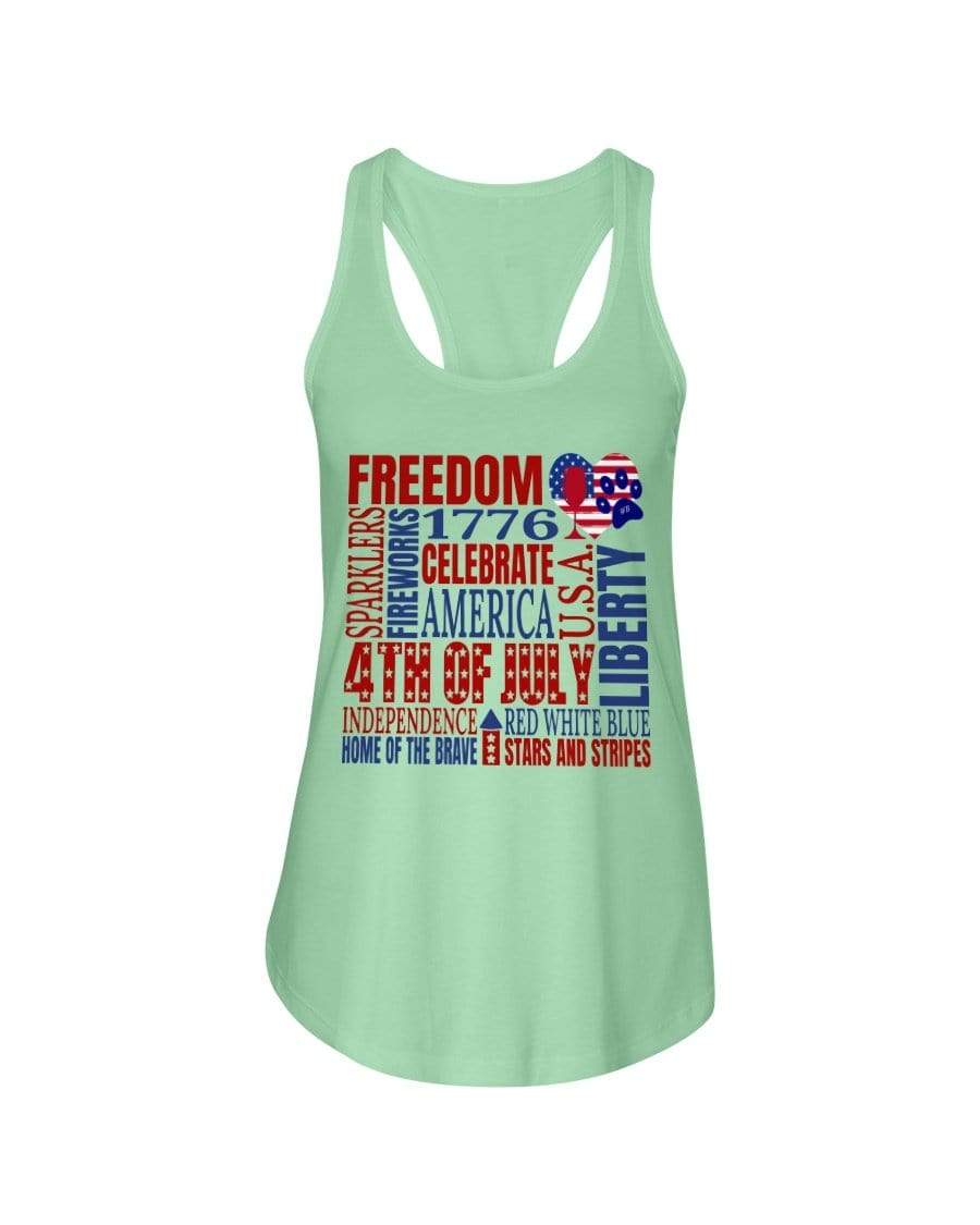 Shirts Mint / XS Winey Bitches Co "Celebrate America" Ladies Racerback Tank WineyBitchesCo