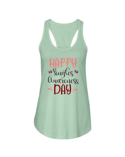 Shirts Mint / XS Winey Bitches Co "Happy Single Awareness Day" Ladies Racerback Tank Top* WineyBitchesCo