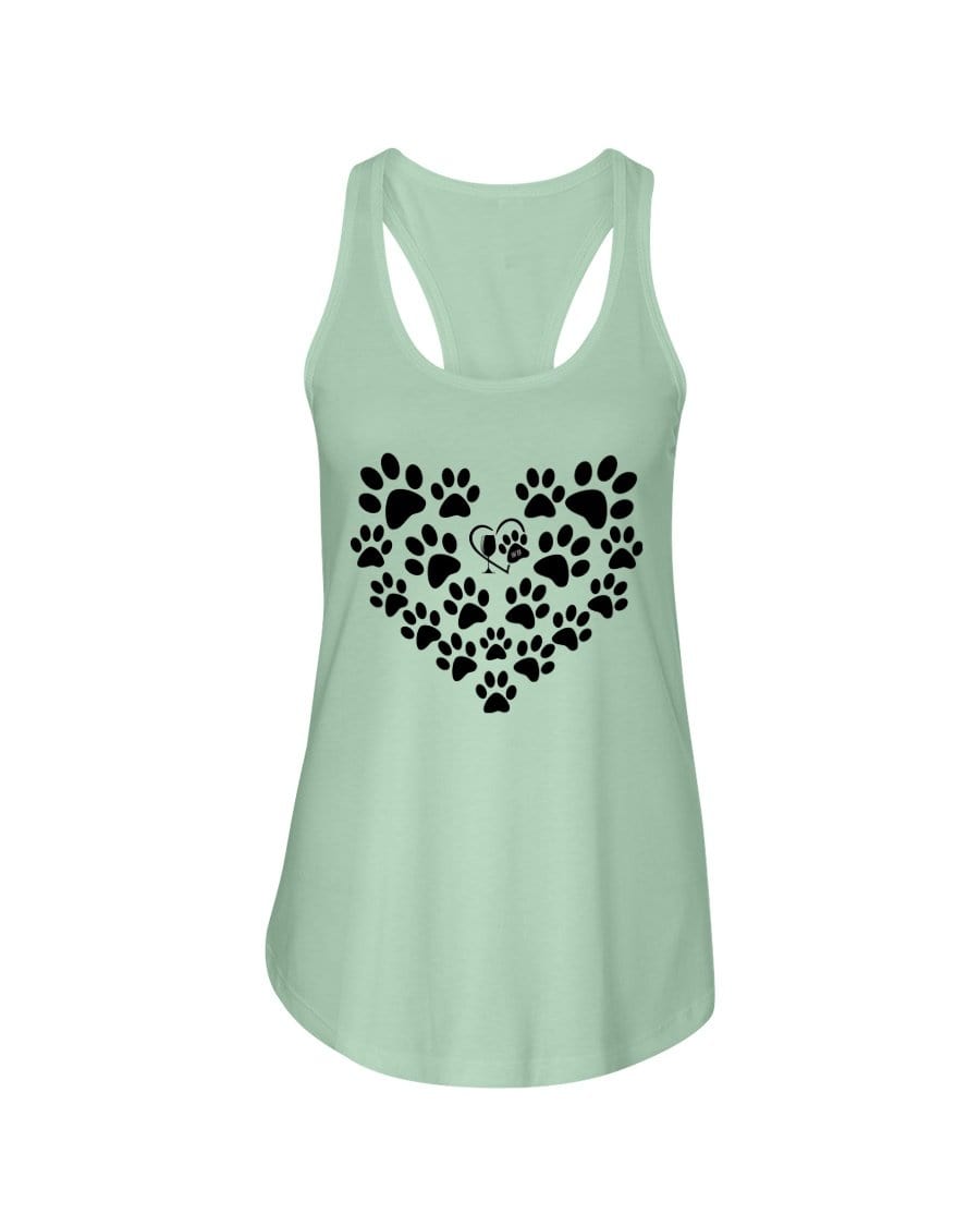 Shirts Mint / XS Winey Bitches Co Heart Paws (Black) Ladies Racerback Tank WineyBitchesCo
