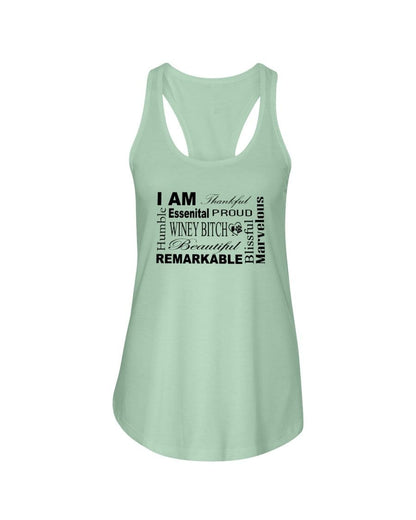 Shirts Mint / XS Winey Bitches Co "I Am Proud" Black Lettering- Ladies Racerback Tank WineyBitchesCo