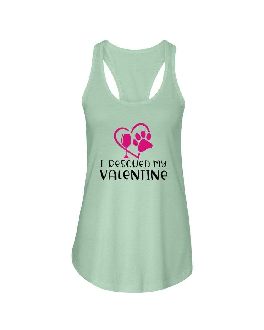 Shirts Mint / XS Winey Bitches Co "I Rescued My Valentine" Ladies Racerback Tank Top* WineyBitchesCo