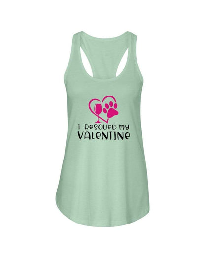 Shirts Mint / XS Winey Bitches Co "I Rescued My Valentine" Ladies Racerback Tank Top* WineyBitchesCo