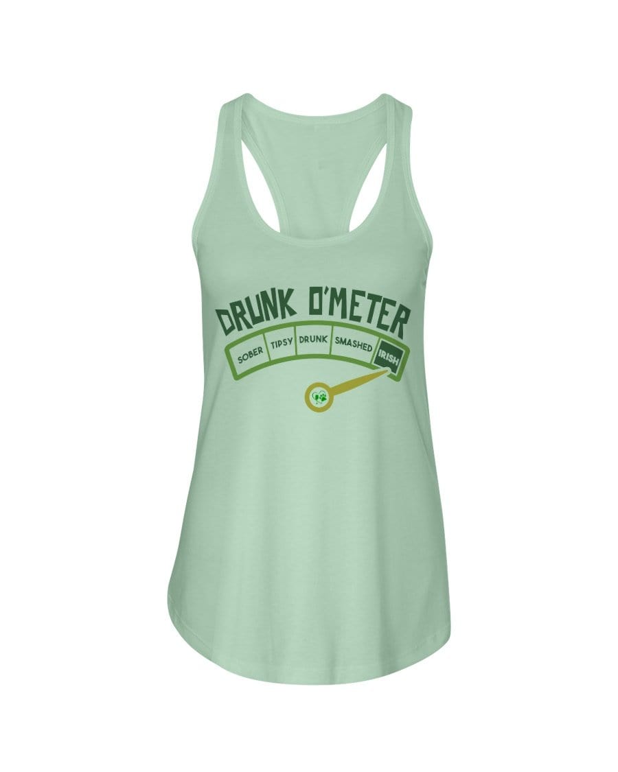 Shirts Mint / XS Winey Bitches Co "Irish Drunk O'Meter" Ladies Racerback Tank WineyBitchesCo
