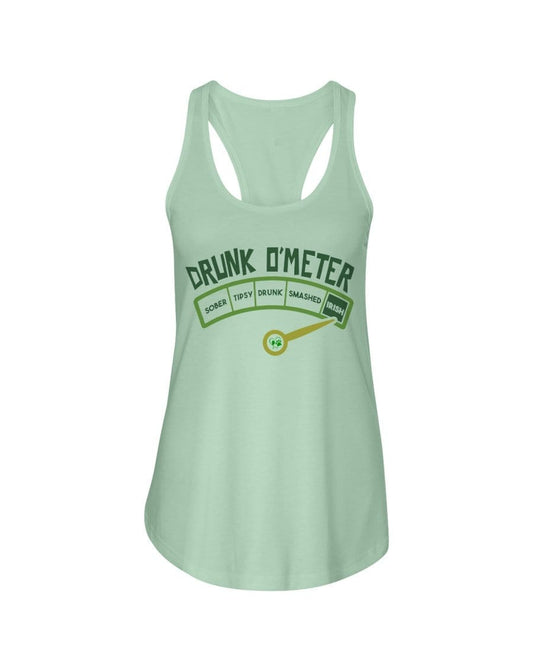 Shirts Mint / XS Winey Bitches Co "Irish Drunk O'Meter" Ladies Racerback Tank WineyBitchesCo
