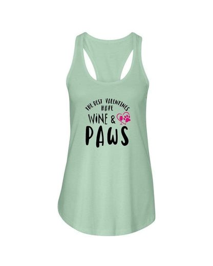 Shirts Mint / XS Winey Bitches Co"The Best Valentines Have Wine And Paws" Ladies Racerback Tank Top* WineyBitchesCo