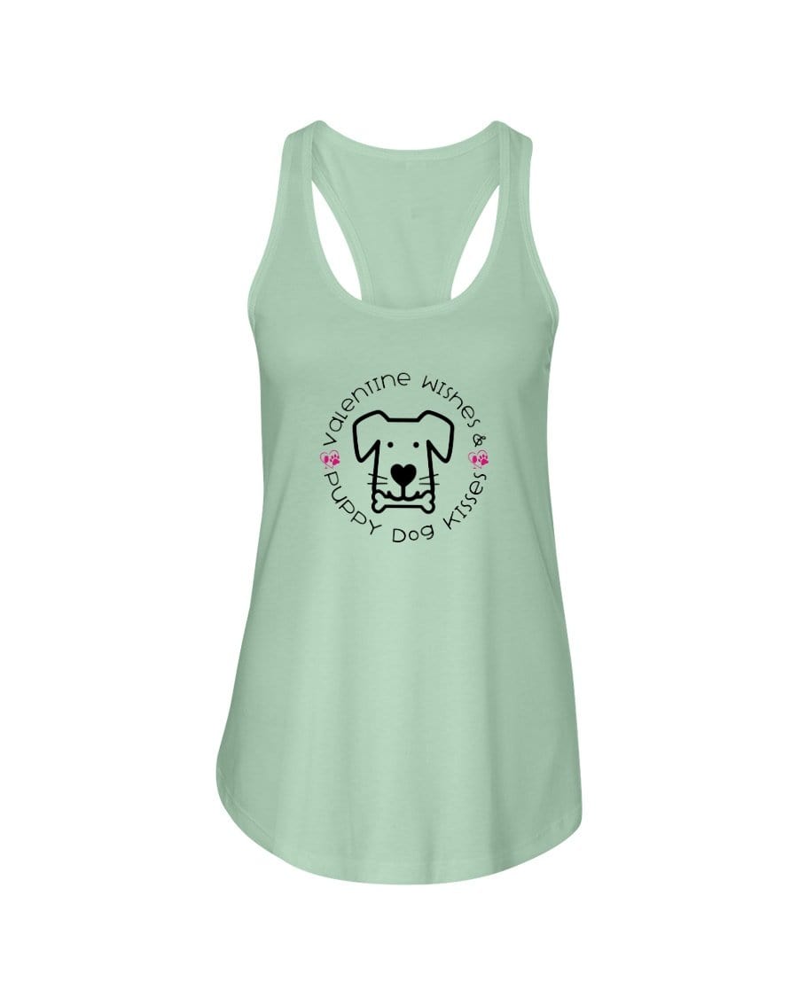 Shirts Mint / XS Winey Bitches Co "Valentine Wishes And Puppy Dog Kisses" (Dog) Ladies Racerback Tank Top* WineyBitchesCo