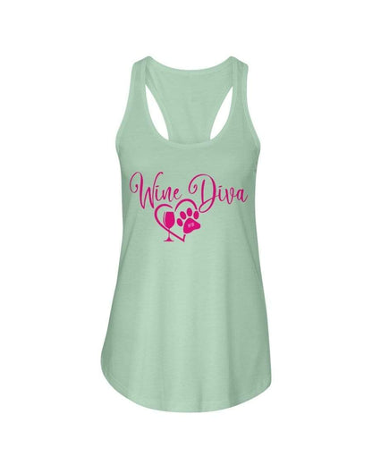 Shirts Mint / XS Winey Bitches Co "Wine Diva 2" Ladies Racerback Tank WineyBitchesCo