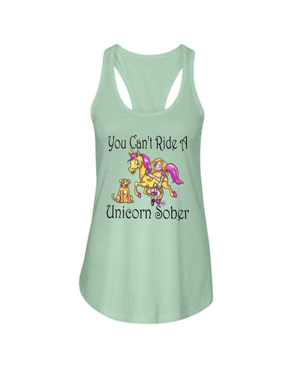 Shirts Mint / XS Winey Bitches Co"You Can't Ride A Unicorn Sober" Ladies Racerback Tank WineyBitchesCo