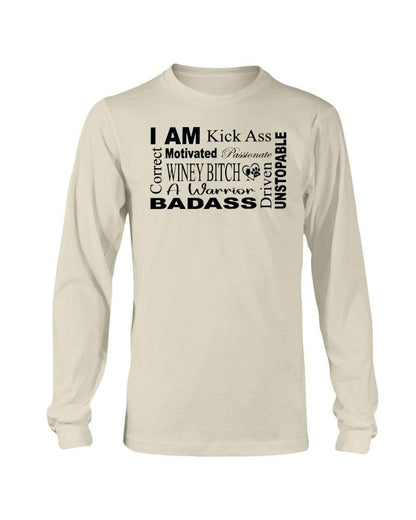 Shirts Natural / S Winey Bitches Co "I Am Motivated" Black Lettering- Long Sleeve T-Shirt WineyBitchesCo