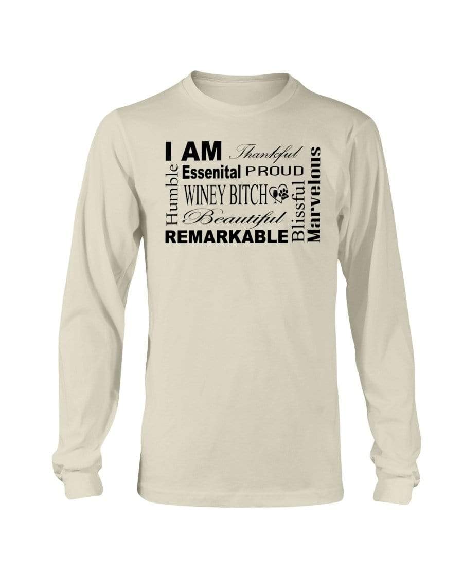 Shirts Natural / S Winey Bitches Co "I Am Proud" Black Lettering- Long Sleeve T-Shirt WineyBitchesCo