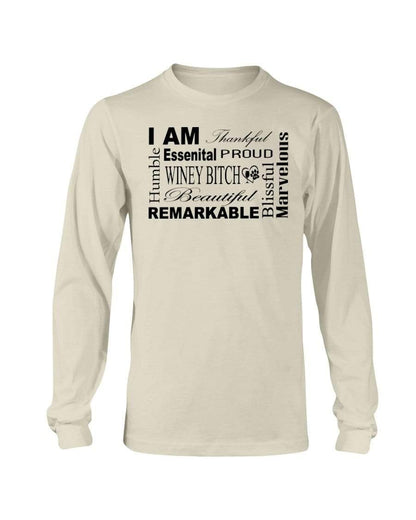 Shirts Natural / S Winey Bitches Co "I Am Proud" Black Lettering- Long Sleeve T-Shirt WineyBitchesCo