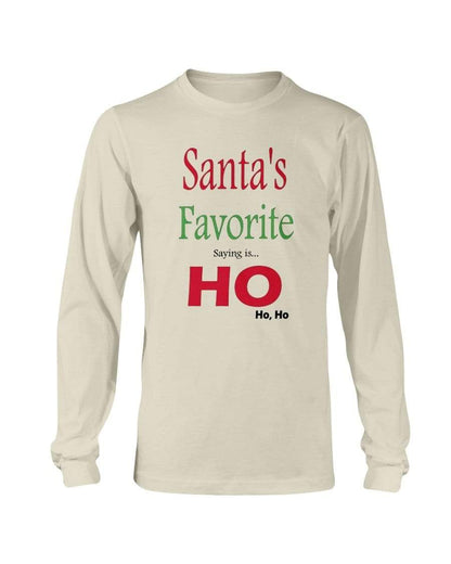 Shirts Natural / S Winey Bitches Co "Santa's Favorite Saying" Long Sleeve T-Shirt WineyBitchesCo