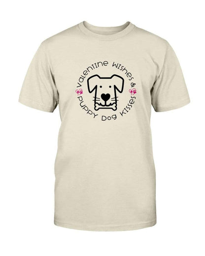 Shirts Natural / S Winey Bitches Co "Valentine Wishes And Puppy Dog Kisses" (Dog) Ultra Cotton T-Shirt WineyBitchesCo