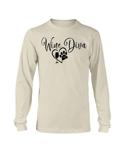 Shirts Natural / S Winey Bitches Co "Wine Diva 2" Long Sleeve T-Shirt WineyBitchesCo
