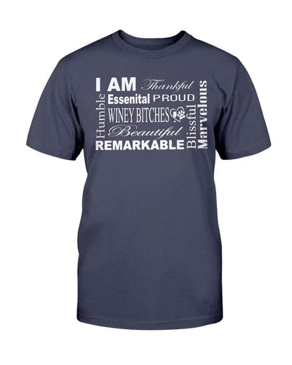 Shirts Navy / S Winey Bitches Co "I Am Essential" White Letters-Ultra Cotton T-Shirt WineyBitchesCo