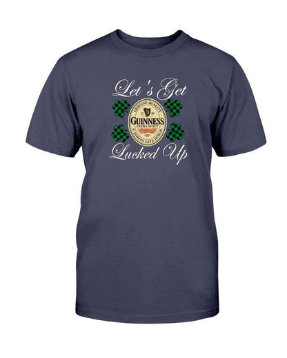 Shirts Navy / S Winey Bitches Co "Let's Get Lucked Up" Guinness Wht Lettering Ultra Cotton T-Shirt WineyBitchesCo