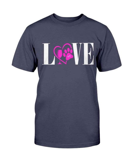 Shirts Navy / S Winey Bitches Co "Love" Wht Letters Ultra Cotton T-Shirt WineyBitchesCo