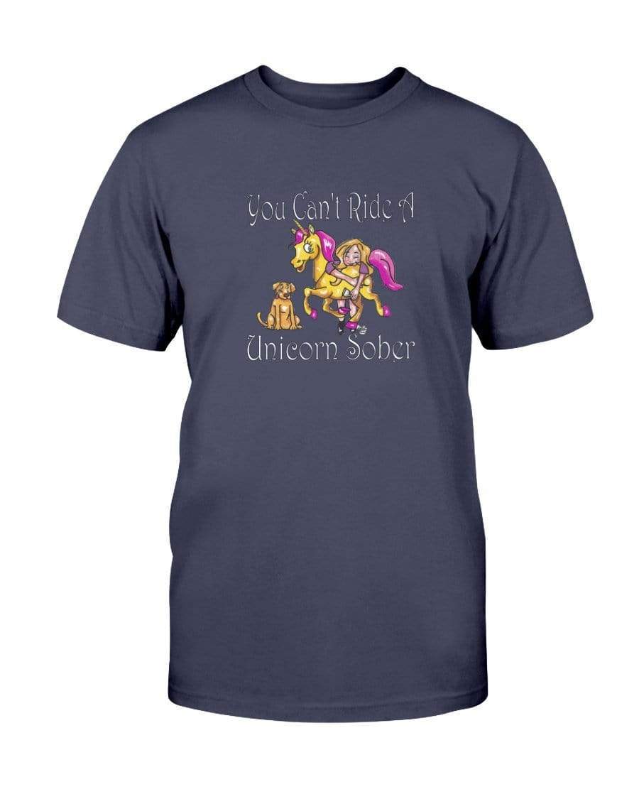 Shirts Navy / S Winey Bitches Co "You Can't Ride A Unicorn Sober" Ultra Cotton T-Shirt WineyBitchesCo