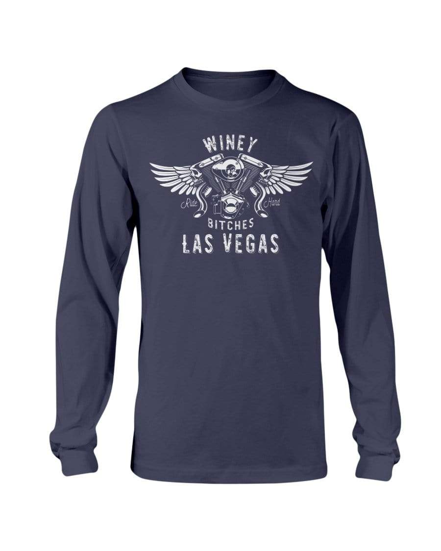 Shirts Navy / S Winey Bitches "Ride Hard Las Vegas" Long Sleeve T-Shirt WineyBitchesCo