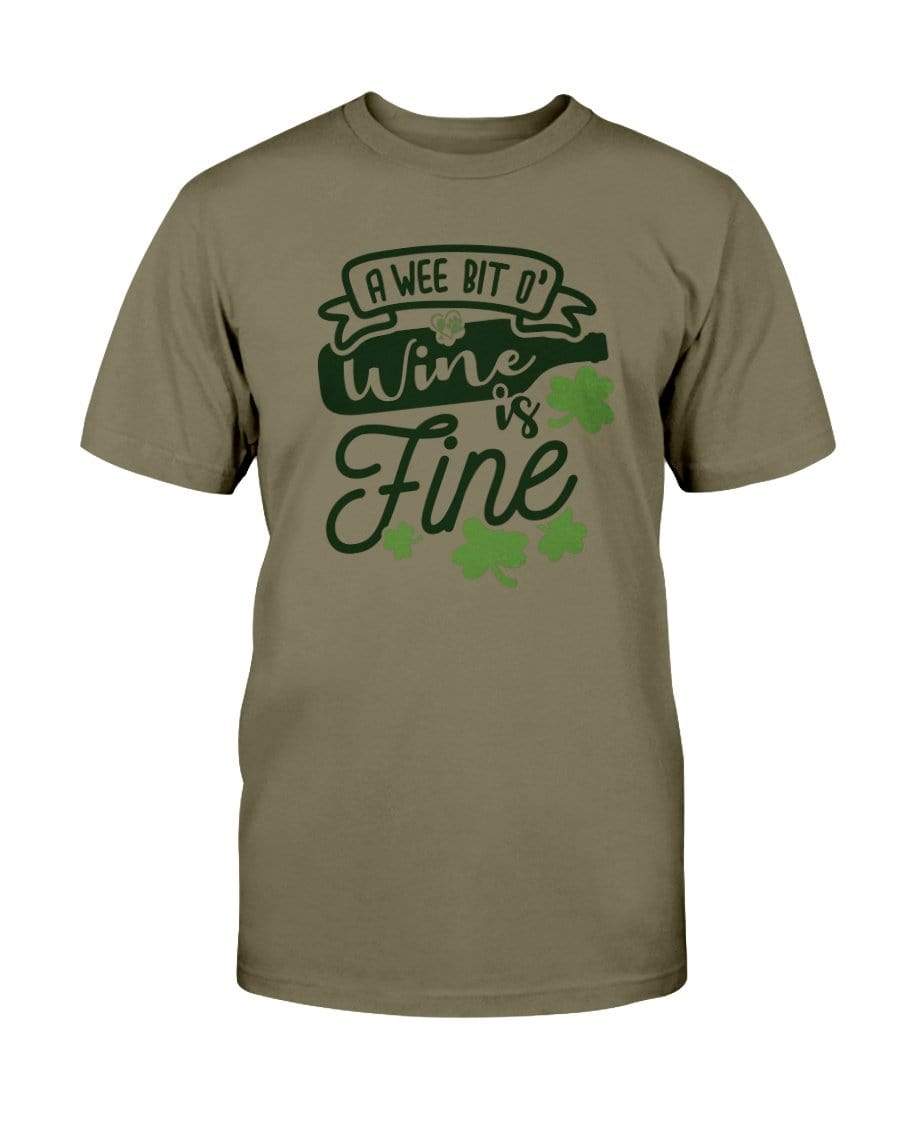 Shirts Olive / S Winey Bitches Co "A Wee Bit O' Wine Is Fine" Ultra Cotton T-Shirt WineyBitchesCo