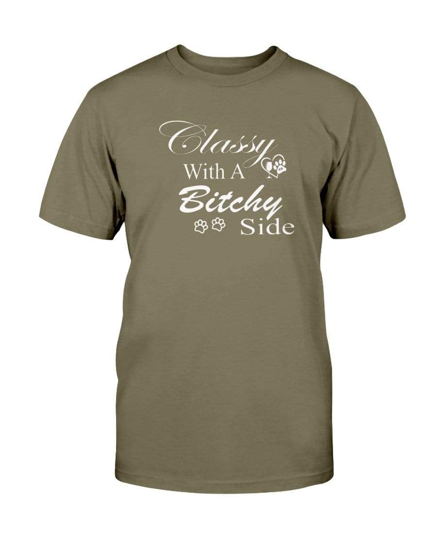 Shirts Olive / S Winey Bitches Co "Classy with a Bitchy Side" White Letters -Ultra Cotton T-Shirt WineyBitchesCo