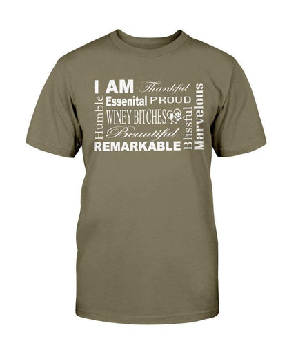 Shirts Olive / S Winey Bitches Co "I Am Proud" White Lettering- Ultra Cotton T-Shirt WineyBitchesCo