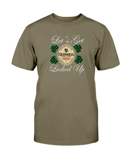 Shirts Olive / S Winey Bitches Co "Let's Get Lucked Up" Guinness Wht Lettering Ultra Cotton T-Shirt WineyBitchesCo