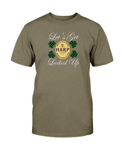 Shirts Olive / S Winey Bitches Co "Let's Get Lucked Up" Harp Wht Lettering Ultra Cotton T-Shirt WineyBitchesCo