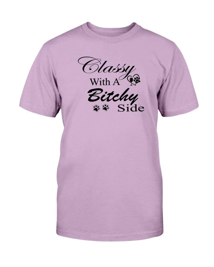 Shirts Orchid / S Winey Bitches Co "Classy with a Bitchy Side" Black Letters Ultra Cotton T-Shirt WineyBitchesCo