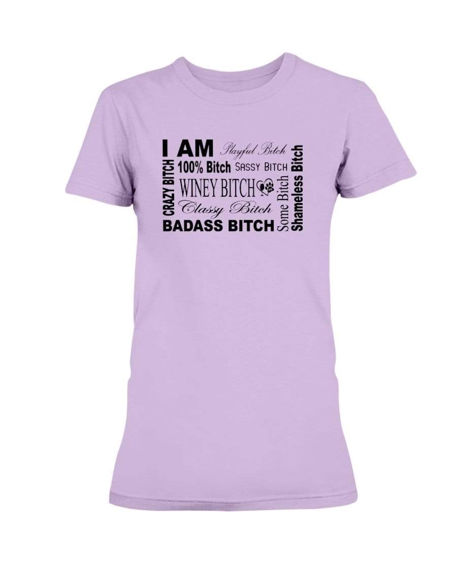 Shirts Orchid / XS Winey Bitches Co "I Am Bitch"-Black Letters- Ultra Ladies T-Shirt WineyBitchesCo