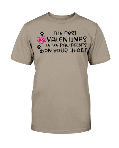 Shirts Prairie Dust / S Winey Bitches Co "The Best Valentines Leave Paw Prints On Your Heart" Ultra Cotton T-Shirt WineyBitchesCo