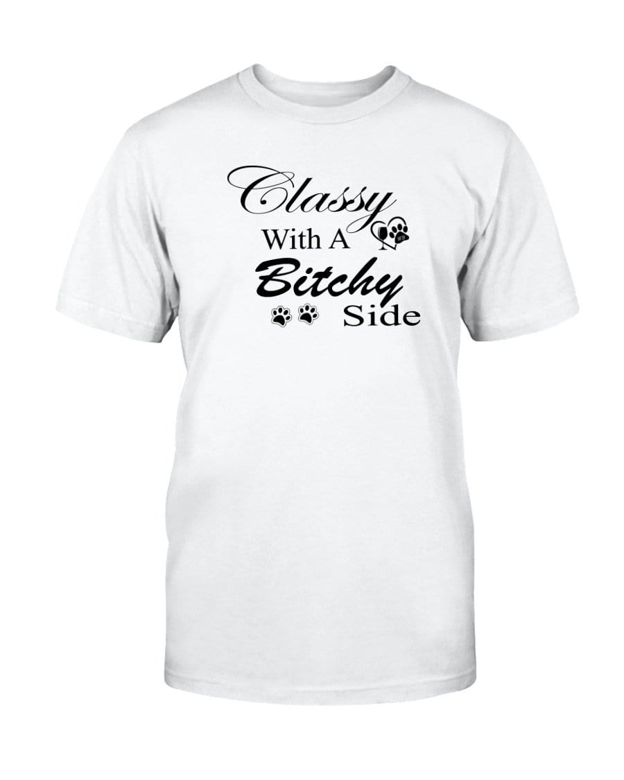 Shirts Prepared For Dye / S Winey Bitches Co "Classy with a Bitchy Side" Black Letters Ultra Cotton T-Shirt WineyBitchesCo