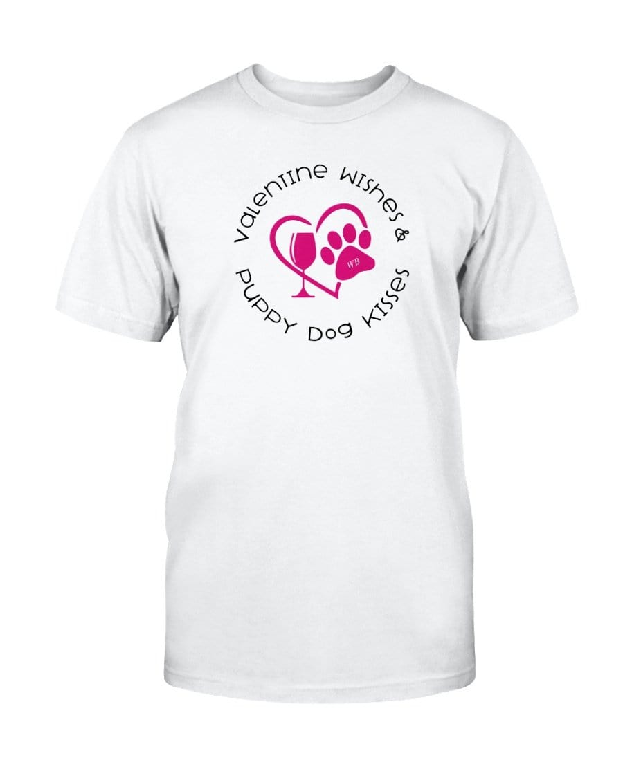 Shirts Prepared For Dye / S Winey Bitches Co "Valentine Wishes And Puppy Dog Kisses" (Heart) Ultra Cotton T-Shirt WineyBitchesCo