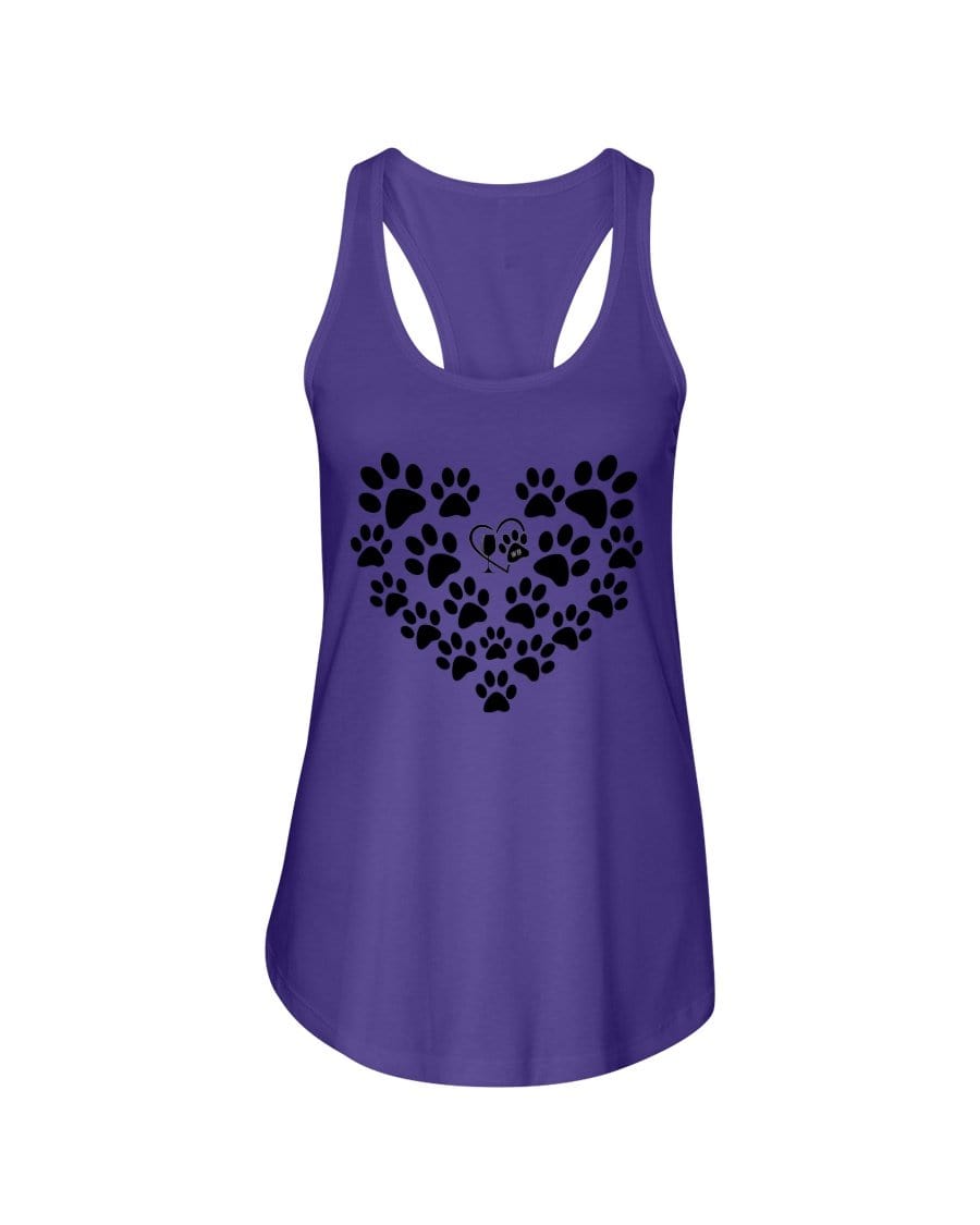 Shirts Purple Rush / XS Winey Bitches Co Heart Paws (Black) Ladies Racerback Tank WineyBitchesCo