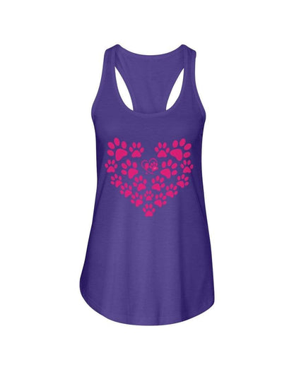 Shirts Purple Rush / XS Winey Bitches Co Heart Paws (Pink) Ladies Racerback Tank WineyBitchesCo