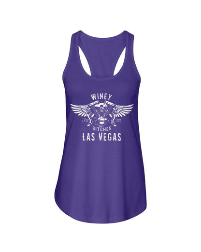 Shirts Purple Rush / XS Winey Bitches "Ride Hard Las Vegas" Ladies Racerback Tank-Wht Ltrs WineyBitchesCo