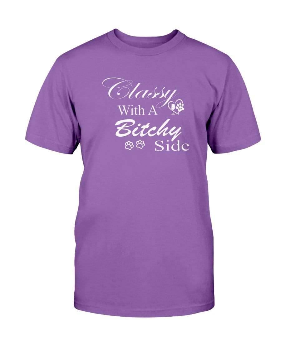 Shirts Purple / S Winey Bitches Co "Classy with a Bitchy Side" White Letters -Ultra Cotton T-Shirt WineyBitchesCo