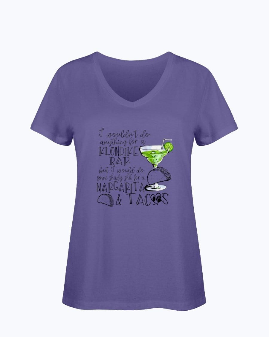 Shirts Purple / S Winey Bitches Co Margaritas and Tacos Ladies HD V Neck T WineyBitchesCo