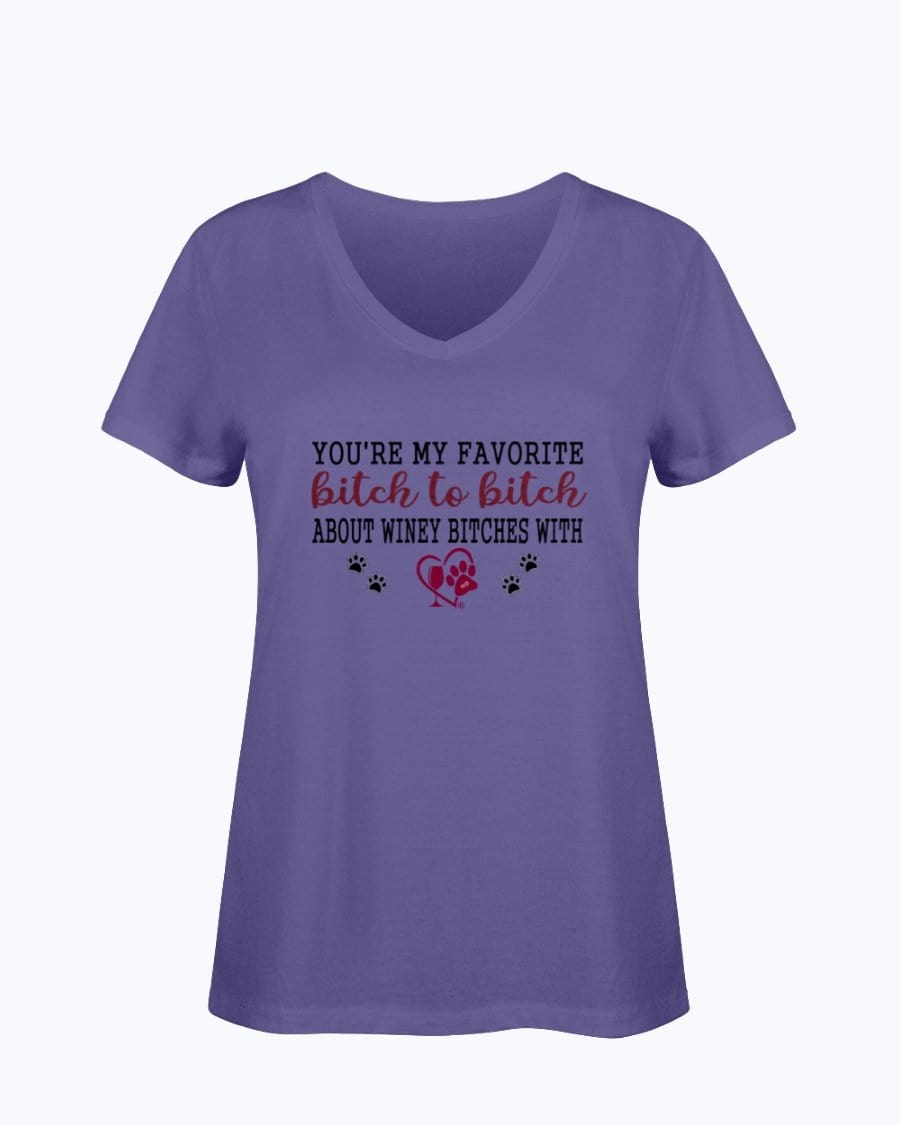Shirts Purple / S Winey Bitches Co Ultra "Favorite Bitch to Bitch" Ladies HD V Neck T WineyBitchesCo