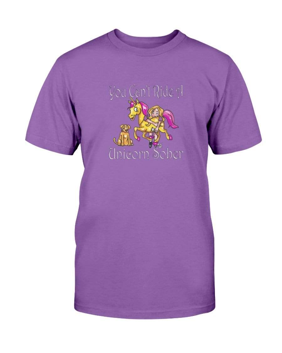 Shirts Purple / S Winey Bitches Co "You Can't Ride A Unicorn Sober" Ultra Cotton T-Shirt WineyBitchesCo